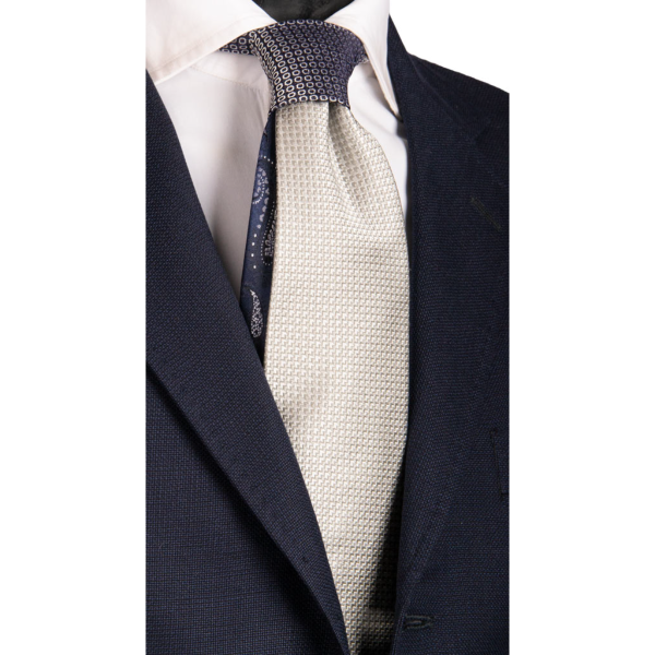 Cravata-de-Ceremonie -gri-fantezie-nod-in-contrast-albastru-fantezie-gri-argintiu- N2994