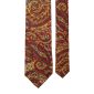 Cravatta-Vintage-in-Saia-di-Seta-Rossa-Beige-Paisley-Multicolor-Pala-CV88